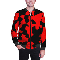Бомбер мужской Черно-красный авторский арт, цвет: 3D-черный — фото 2