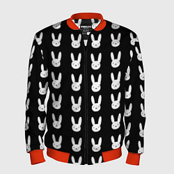 Бомбер мужской Bunny pattern black, цвет: 3D-красный