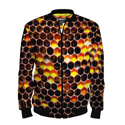 Бомбер мужской Медовые пчелиные соты, цвет: 3D-черный
