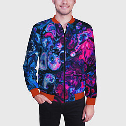 Бомбер мужской Сине-малиновая горная порода, цвет: 3D-красный — фото 2