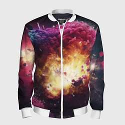 Бомбер мужской Теория взрыва, цвет: 3D-белый