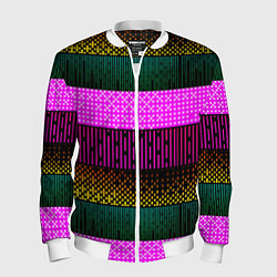 Бомбер мужской Patterned stripes, цвет: 3D-белый
