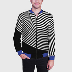 Бомбер мужской Trendy raster pattern, цвет: 3D-синий — фото 2