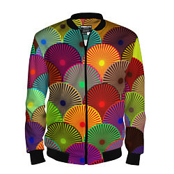 Бомбер мужской Multicolored circles, цвет: 3D-черный