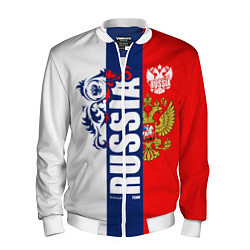 Мужской бомбер Russia national team: white blue red