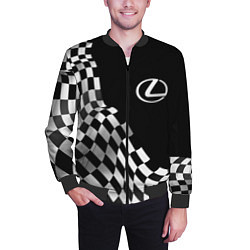 Бомбер мужской Lexus racing flag, цвет: 3D-черный — фото 2