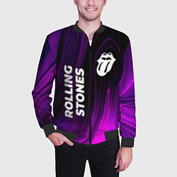 Бомбер мужской Rolling Stones violet plasma, цвет: 3D-черный — фото 2