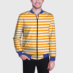 Бомбер мужской Тельняшка оранжевая МЧС, цвет: 3D-синий — фото 2