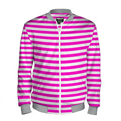 Бомбер мужской Ярко-розовые полосы, цвет: 3D-меланж