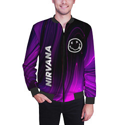 Бомбер мужской Nirvana violet plasma, цвет: 3D-черный — фото 2