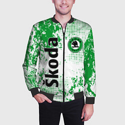 Бомбер мужской Skoda auto logo, цвет: 3D-черный — фото 2