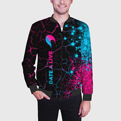 Бомбер мужской Date A Live - neon gradient: по-вертикали, цвет: 3D-черный — фото 2