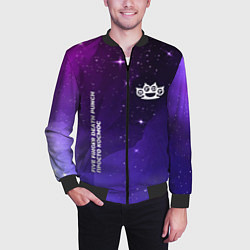 Бомбер мужской Five Finger Death Punch просто космос, цвет: 3D-черный — фото 2
