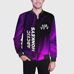 Бомбер мужской Arctic Monkeys violet plasma, цвет: 3D-черный — фото 2