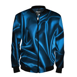 Бомбер мужской Синий шёлк, цвет: 3D-черный