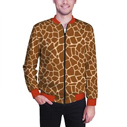 Бомбер мужской Пятнистая шкура жирафа, цвет: 3D-красный — фото 2