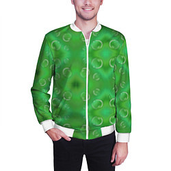 Бомбер мужской Зеленый орнамент, цвет: 3D-белый — фото 2