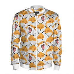 Бомбер мужской Хитрые лисы, цвет: 3D-белый