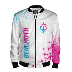 Бомбер мужской Behemoth neon gradient style: надпись, символ, цвет: 3D-черный