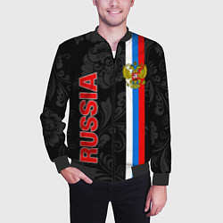 Бомбер мужской Russia black style, цвет: 3D-черный — фото 2