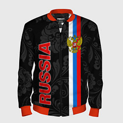 Бомбер мужской Russia black style, цвет: 3D-красный