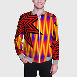 Бомбер мужской Ассиметричный с многолучевыми звездами, цвет: 3D-меланж — фото 2