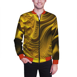 Бомбер мужской Объемная желтая текстура, цвет: 3D-красный — фото 2