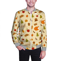 Бомбер мужской Паттерн - осень, цвет: 3D-меланж — фото 2