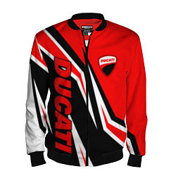 Бомбер мужской Ducati- red stripes, цвет: 3D-черный