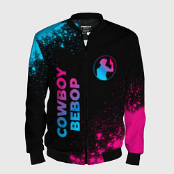 Мужской бомбер Cowboy Bebop - neon gradient: надпись, символ
