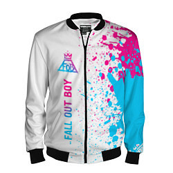 Мужской бомбер Fall Out Boy neon gradient style: по-вертикали