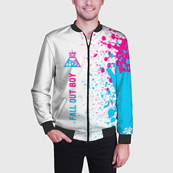 Бомбер мужской Fall Out Boy neon gradient style: по-вертикали, цвет: 3D-черный — фото 2