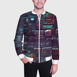 Бомбер мужской Технические панели, цвет: 3D-белый — фото 2