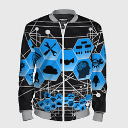 Бомбер мужской Виртуальный мир, цвет: 3D-меланж