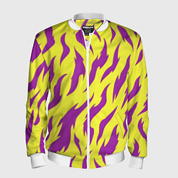 Бомбер мужской Кислотный тигр паттерн, цвет: 3D-белый