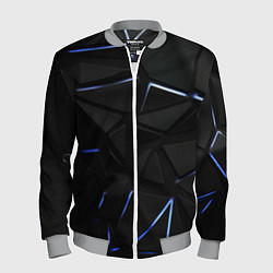 Бомбер мужской Black texture neon line, цвет: 3D-меланж