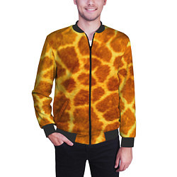 Бомбер мужской Шкура жирафа - текстура, цвет: 3D-черный — фото 2