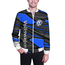 Бомбер мужской Вольцваген - спортивная униформа, цвет: 3D-белый — фото 2