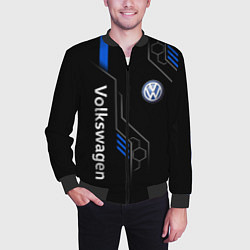 Бомбер мужской Volkswagen - blue technology, цвет: 3D-черный — фото 2