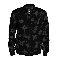 Бомбер мужской Хэллоуин тематика, цвет: 3D-черный