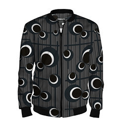 Бомбер мужской Черные и белые круги на сером, цвет: 3D-черный
