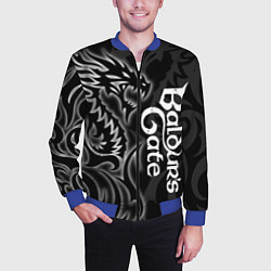 Бомбер мужской Балдурс гейт 3 - черный дракон, цвет: 3D-синий — фото 2