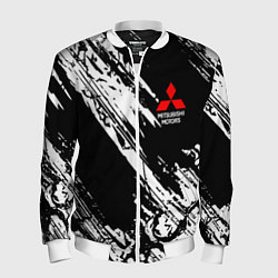 Мужской бомбер Mitsubishi - белый пятна