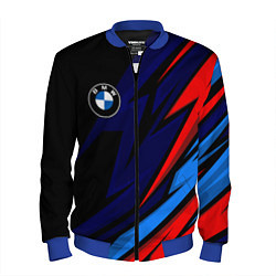 Мужской бомбер BMW - m colors and black