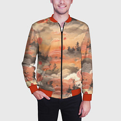 Бомбер мужской Japen pattern, цвет: 3D-красный — фото 2