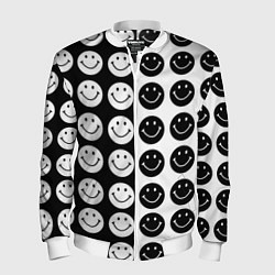 Бомбер мужской Smiley black and white, цвет: 3D-белый