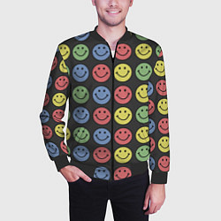 Бомбер мужской Smiley, цвет: 3D-черный — фото 2