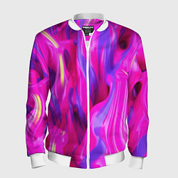 Бомбер мужской Pink blue texture, цвет: 3D-белый