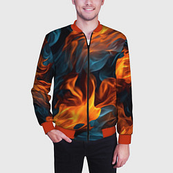 Бомбер мужской Пламя огня, цвет: 3D-красный — фото 2