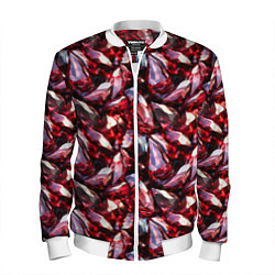 Бомбер мужской Рубиновый паттерн, цвет: 3D-белый